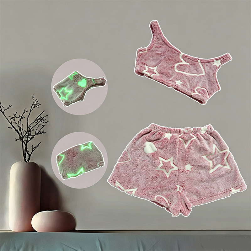 Halloween glow-in-the-dark plush pajama set