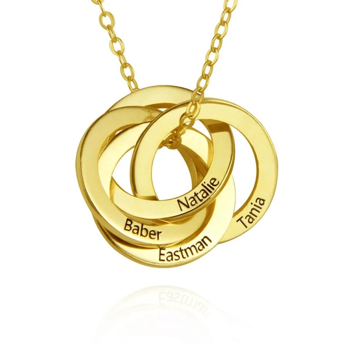Circles of Love Engraved Necklace with Eternal Rose Box