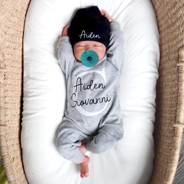 Personalized Baby Name Unique Romper&Hat