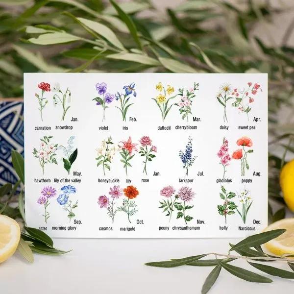 Personalized Leather Name Travel Jewelry Box with Watercolor Birth Flowers Bouquet Portable Jewelry Case for Women Girls