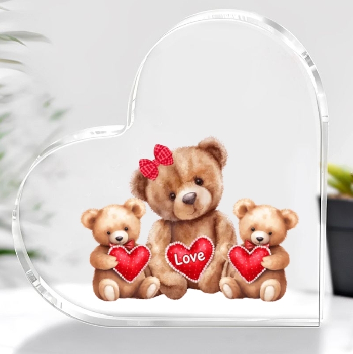 Mama Bear With Little Kids Personalized Acrylic Plaque
