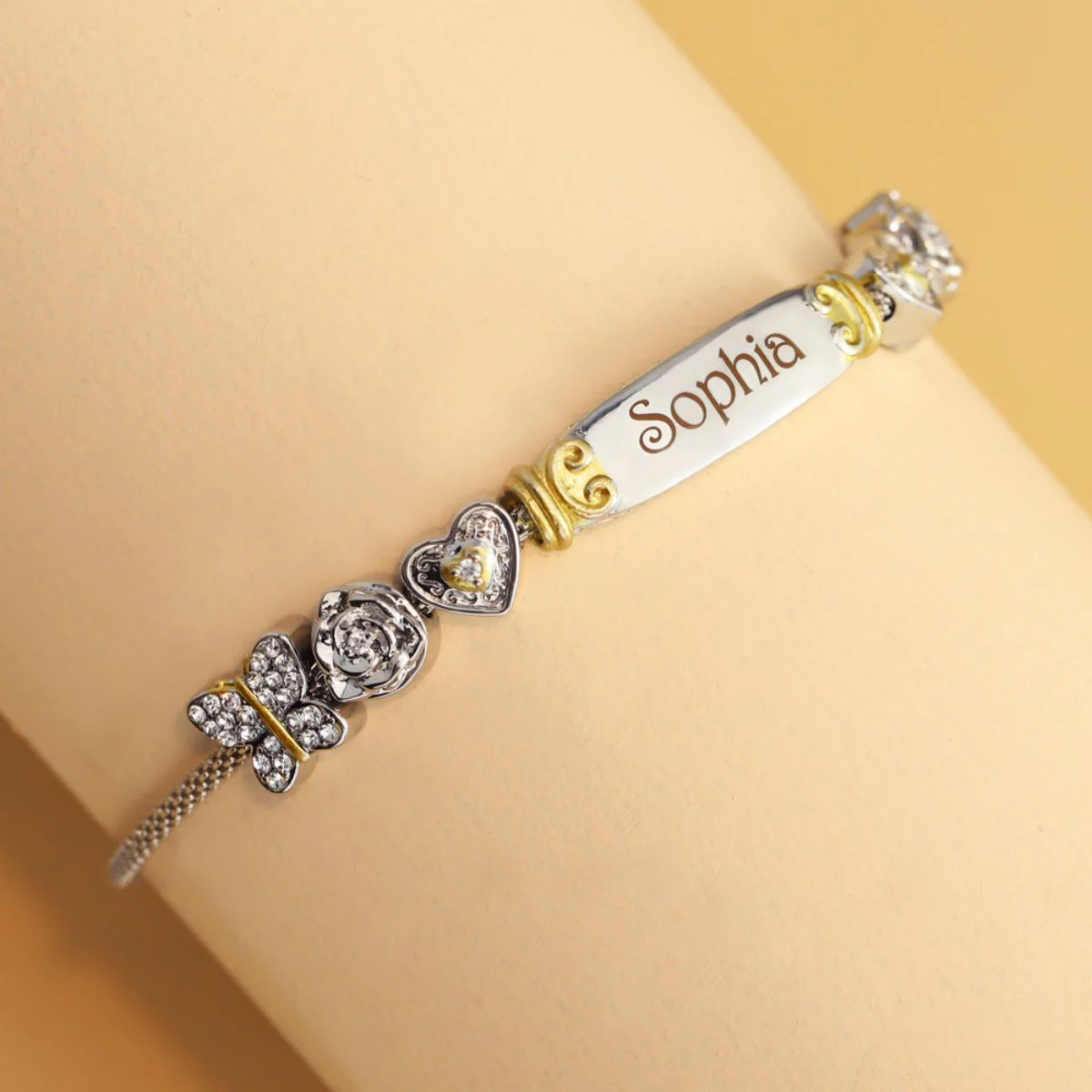 Gift for Daughter/Granddaughter - Personalized Name Heart Bracelet