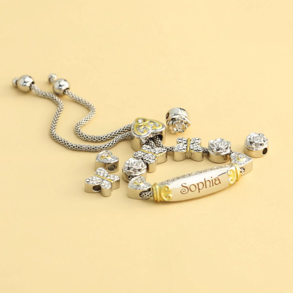 Gift for Daughter/Granddaughter - Personalized Name Heart Bracelet