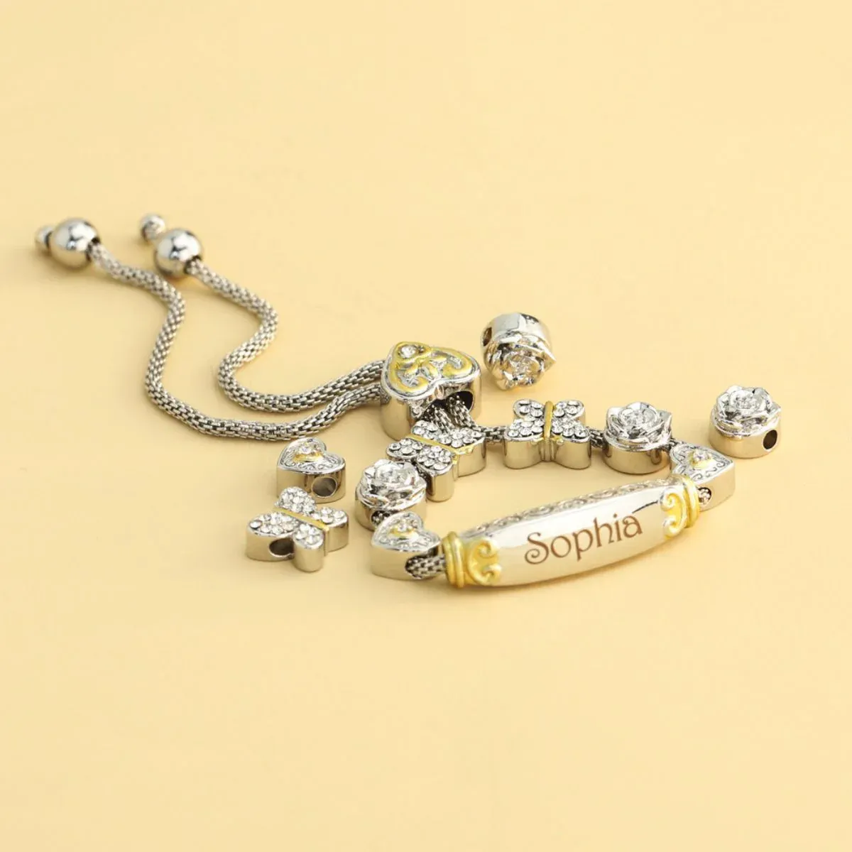 Gift for Daughter/Granddaughter - Personalized Name Heart Bracelet