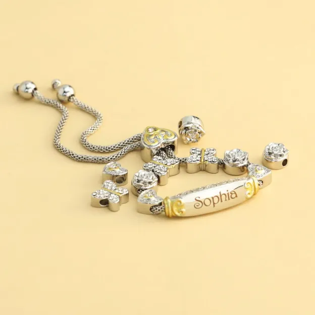 Gift for Daughter/Granddaughter - Personalized Name Heart Bracelet
