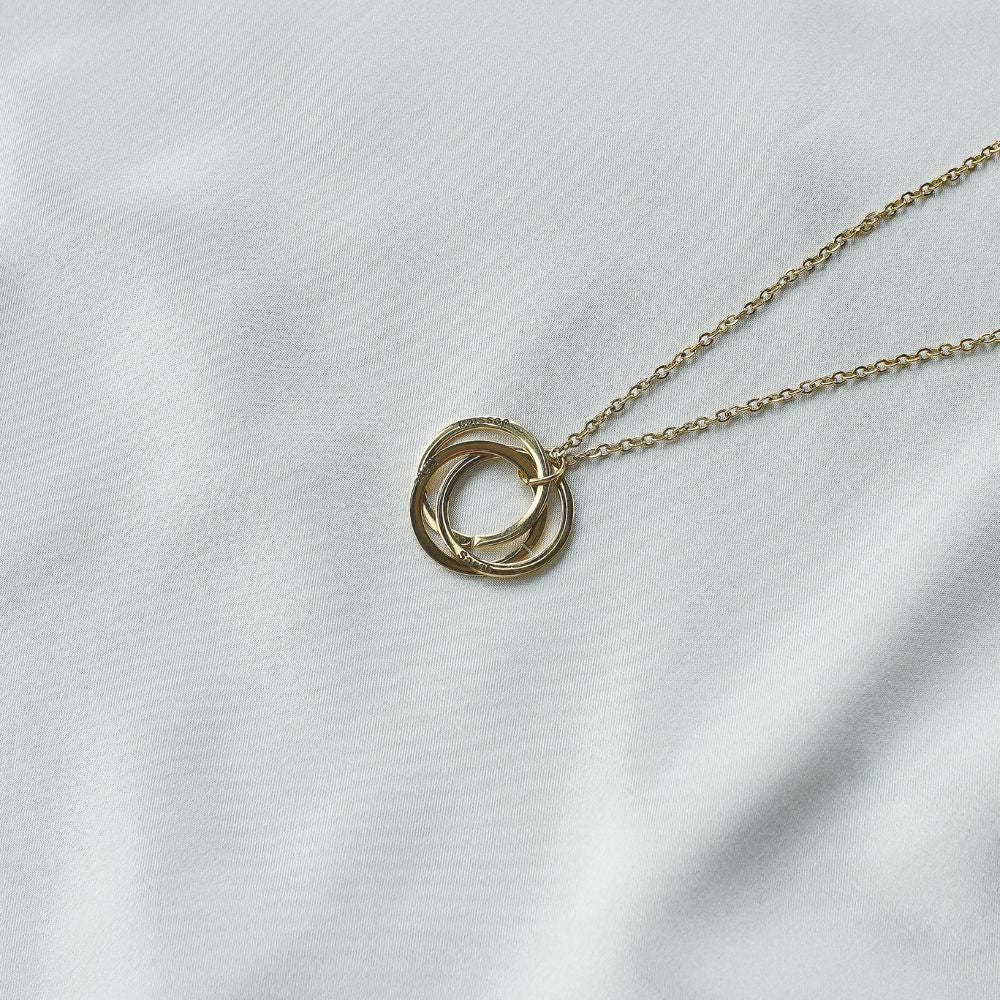 Circles of Love Engraved Necklace with Eternal Rose Box