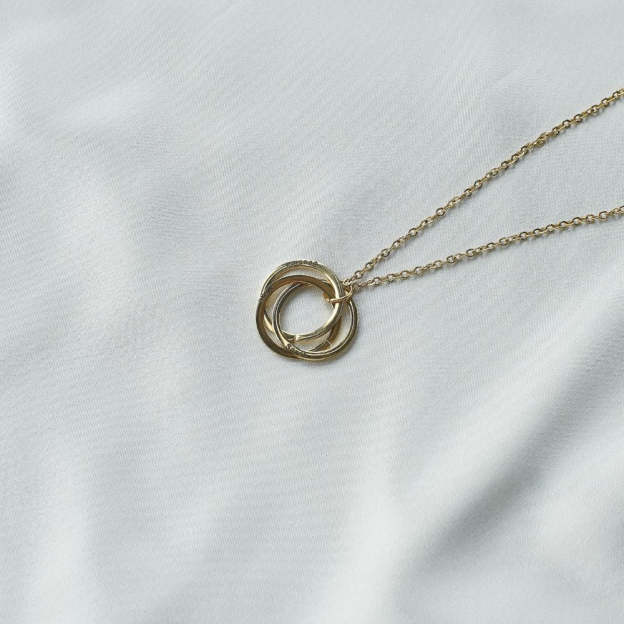 Circles of Love Engraved Necklace with Eternal Rose Box