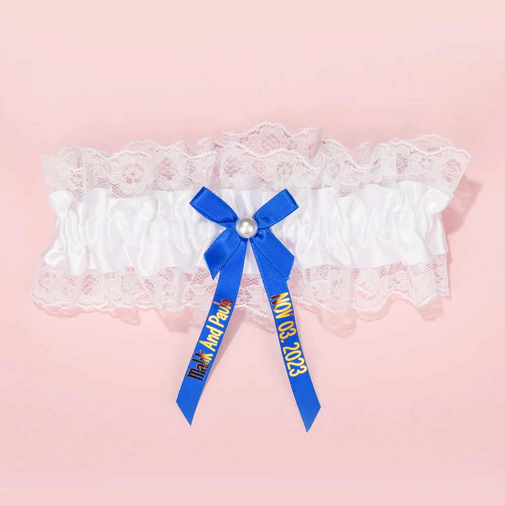 Stretch Pearl Lace Bow Garter
