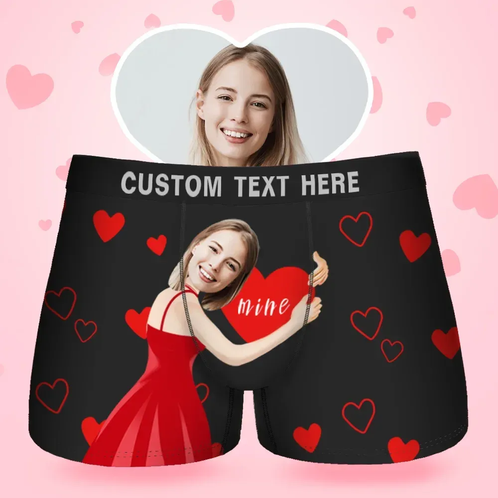 Custom Face Men's Boxer It'S Mine Style Underwear, Birthday Gifts for 