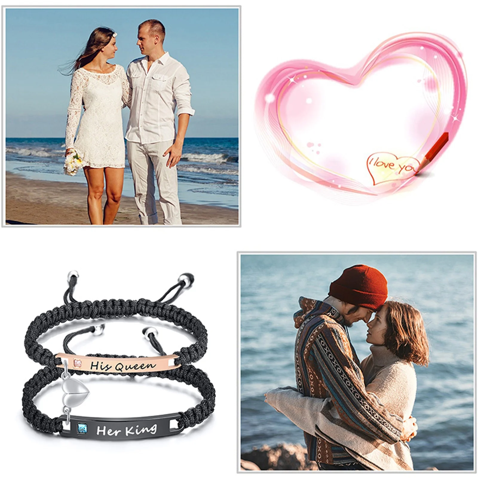 Magnetic Couple Bracelets for Men and Women One Pair