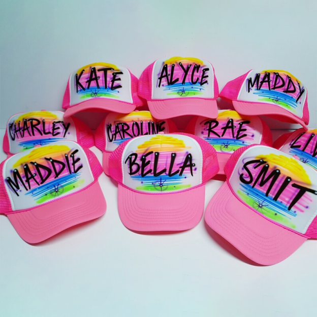 Spray any name, color, hat to personalize the truck driver