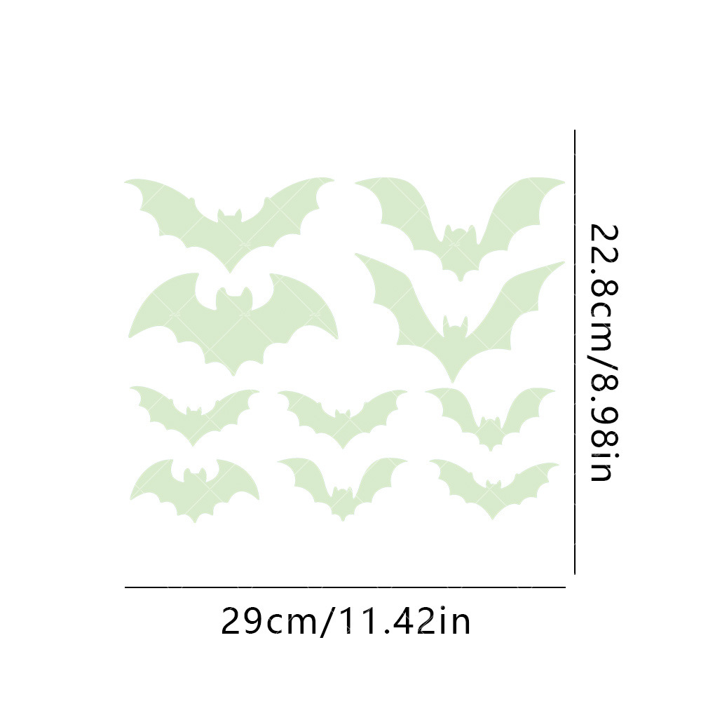 Halloween ghost face green eyes bat ghost luminous sticker