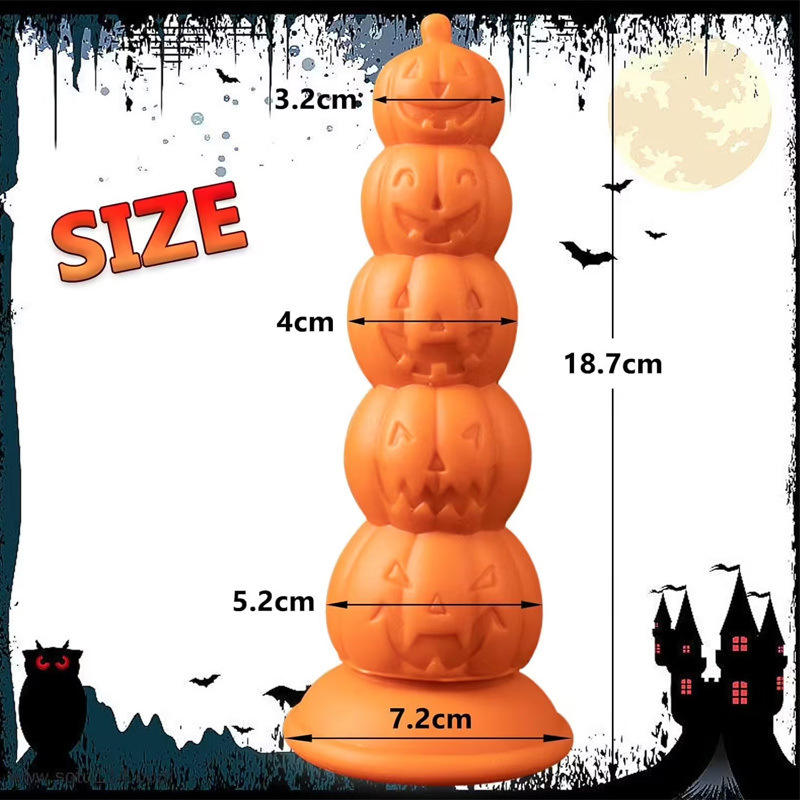 Halloween pumpkin shaped silicone butt plug