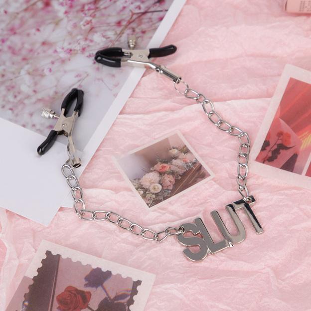 Personalized metal letter nipple clamps