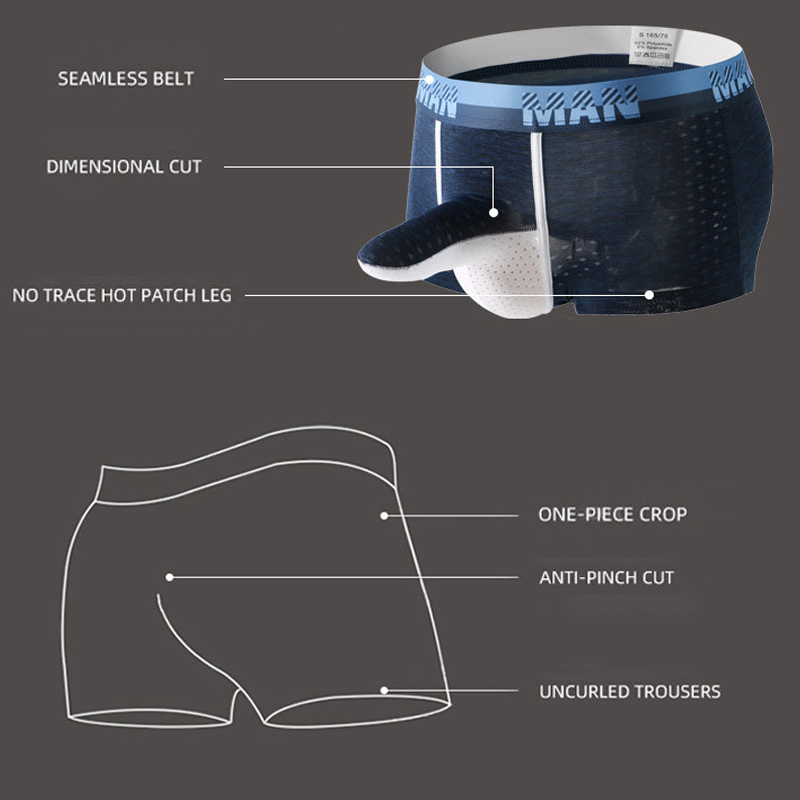 Men's breathable ice silk underwear