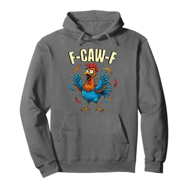Funny rooster print sweatshirt with hood