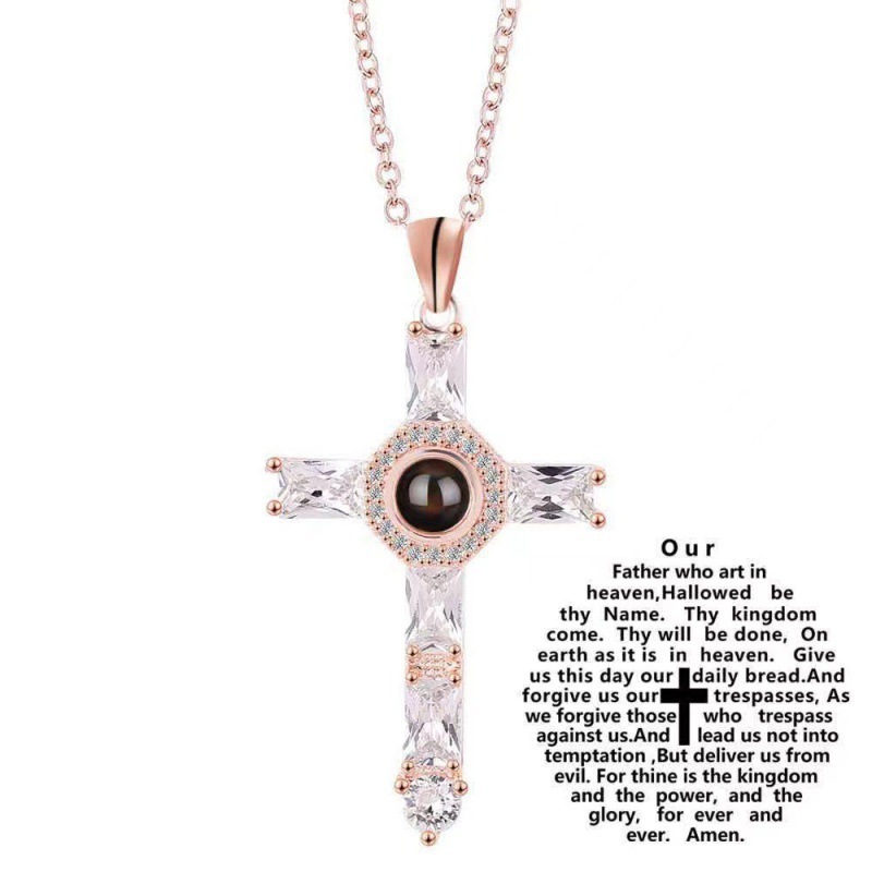 Personalized Cross Projection Necklace