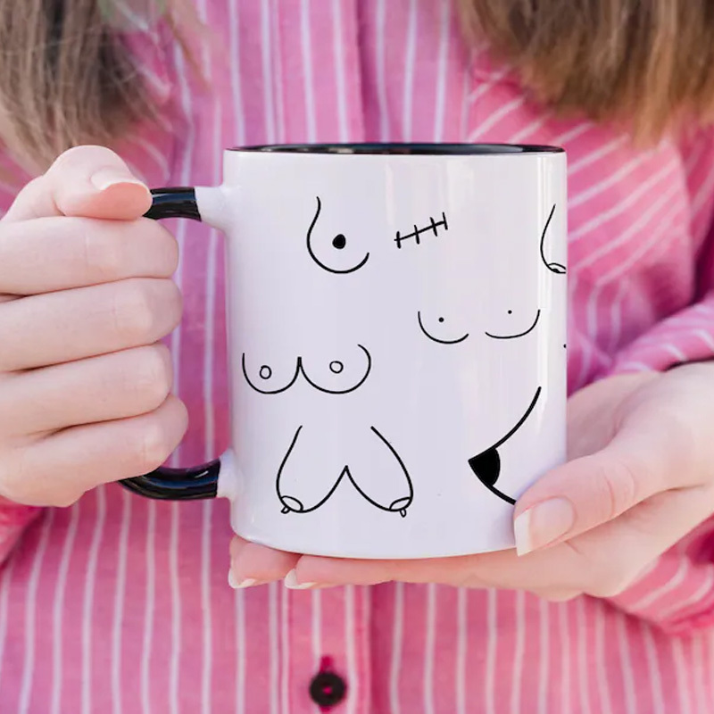 Interesting black line mug