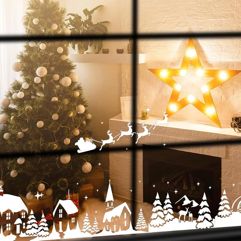 Christmas window printing decorations