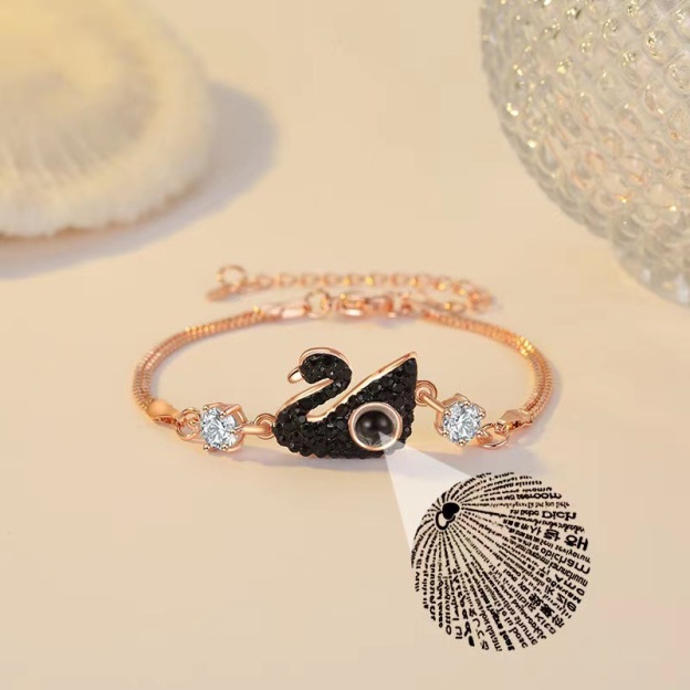 Personalized Swan Projection Bracelet