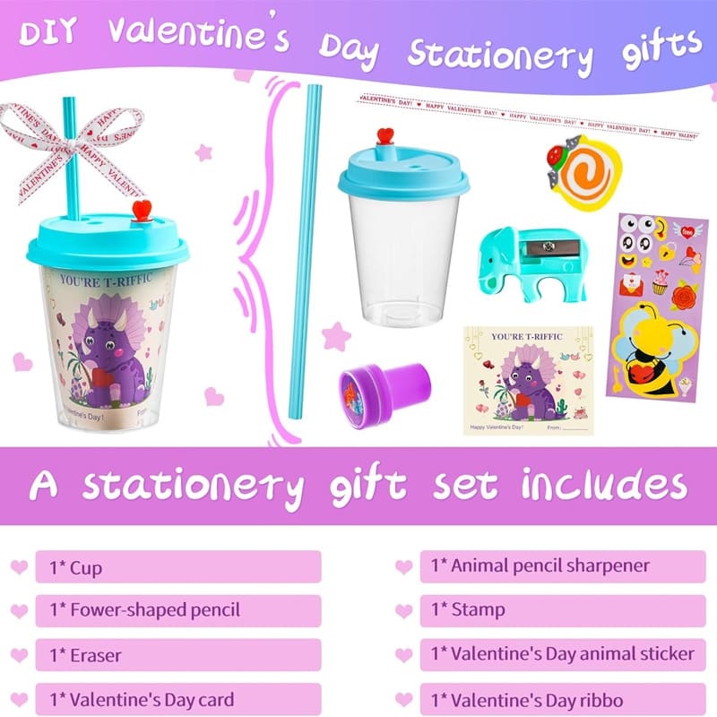 Valentine's Day Stationery Milk Tea Cup Gift