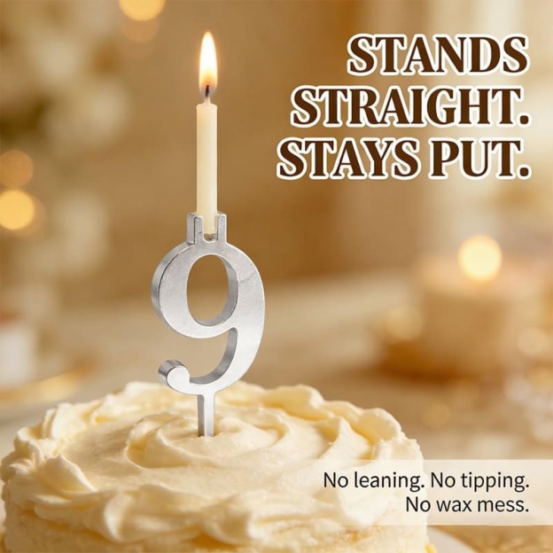 Digital birthday candle holder set