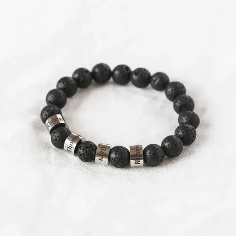Personalized Lava Stone Bracelet