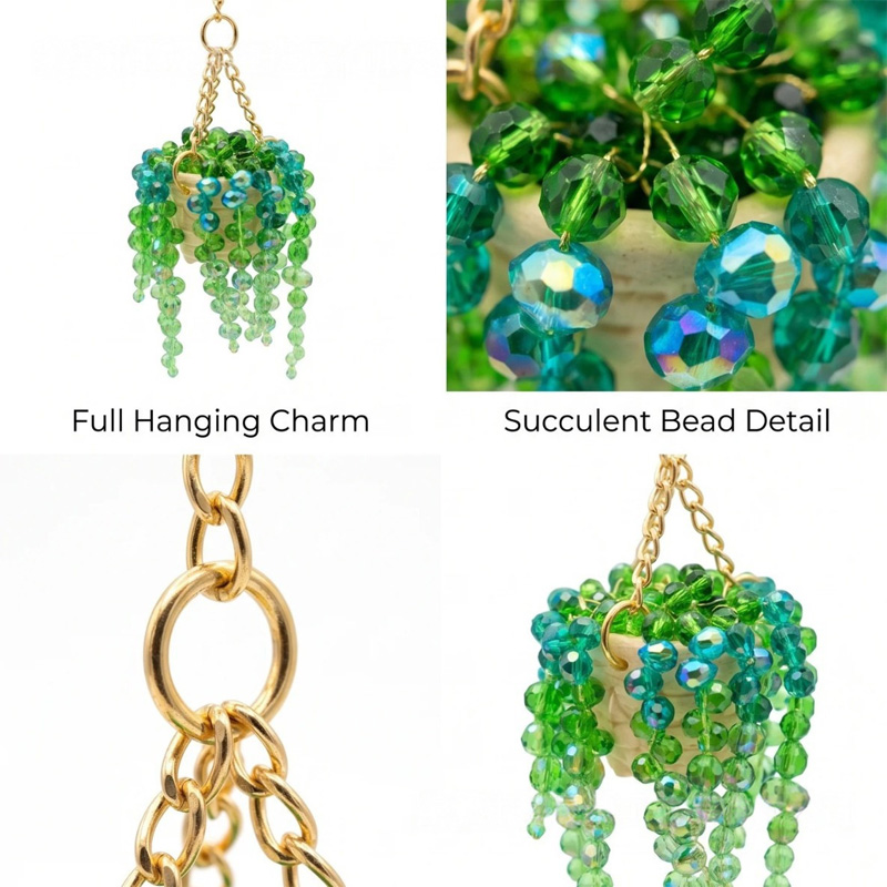 Creative Crystal Bead Hanging Basket