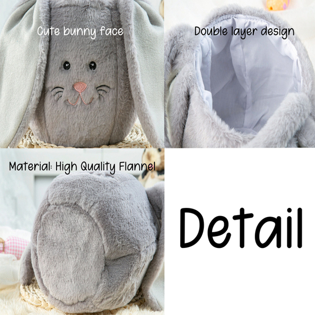 🐇Custom Name Plush Bunny Basket