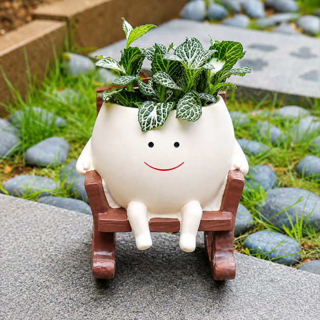 Cute Cartoon Rocking Chair Flower Pot