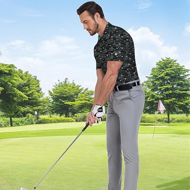 Stylish golf ball pattern sports polo shirt