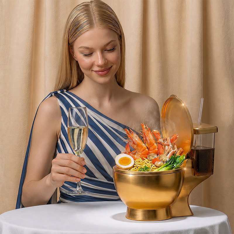 Toilet Shaped Ramen Bowl Set