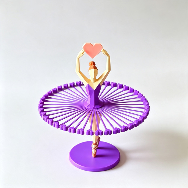 3D Printed Heart-Shaped Spinning Ballet Top