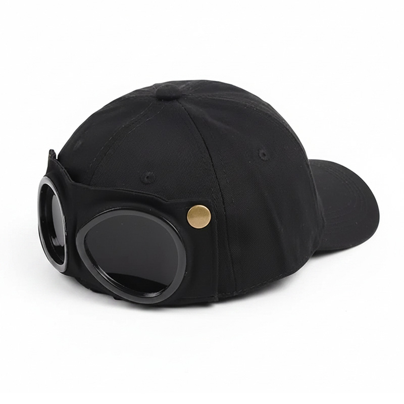 Retro aviator goggles baseball cap