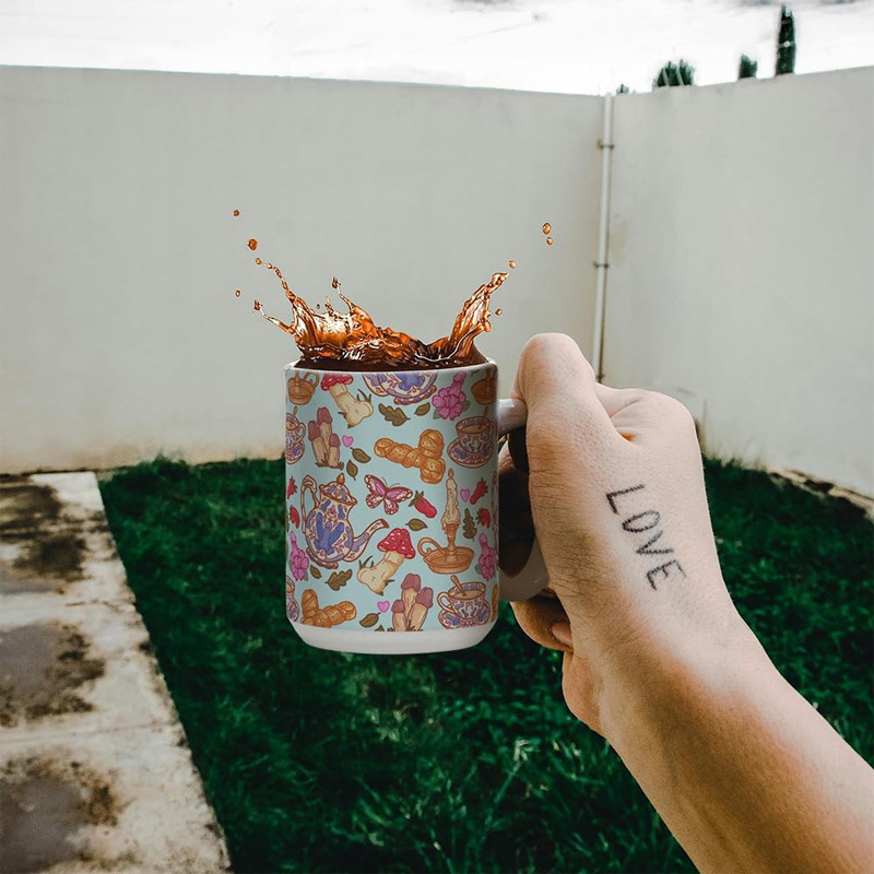 Fun plant print mug