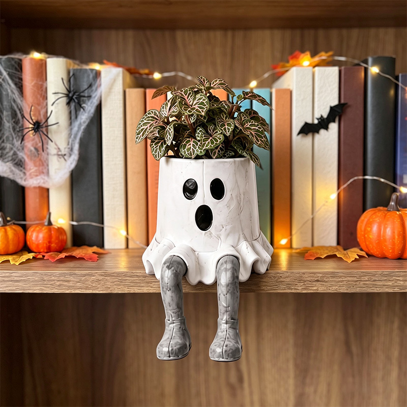 Fun Halloween Hanging Leg Flower Pot