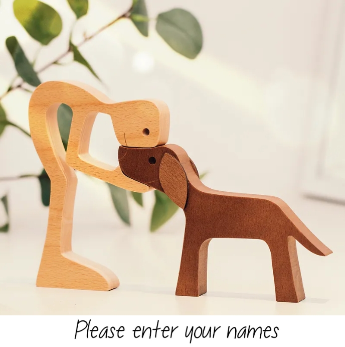 Personalized Custom Wooden Pet Carvings - The Love Between You And You