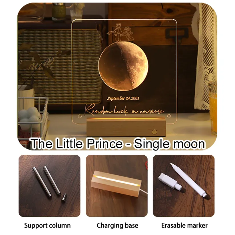 Custom Birth Moon Handwritable Lamp With Same Wallpaper