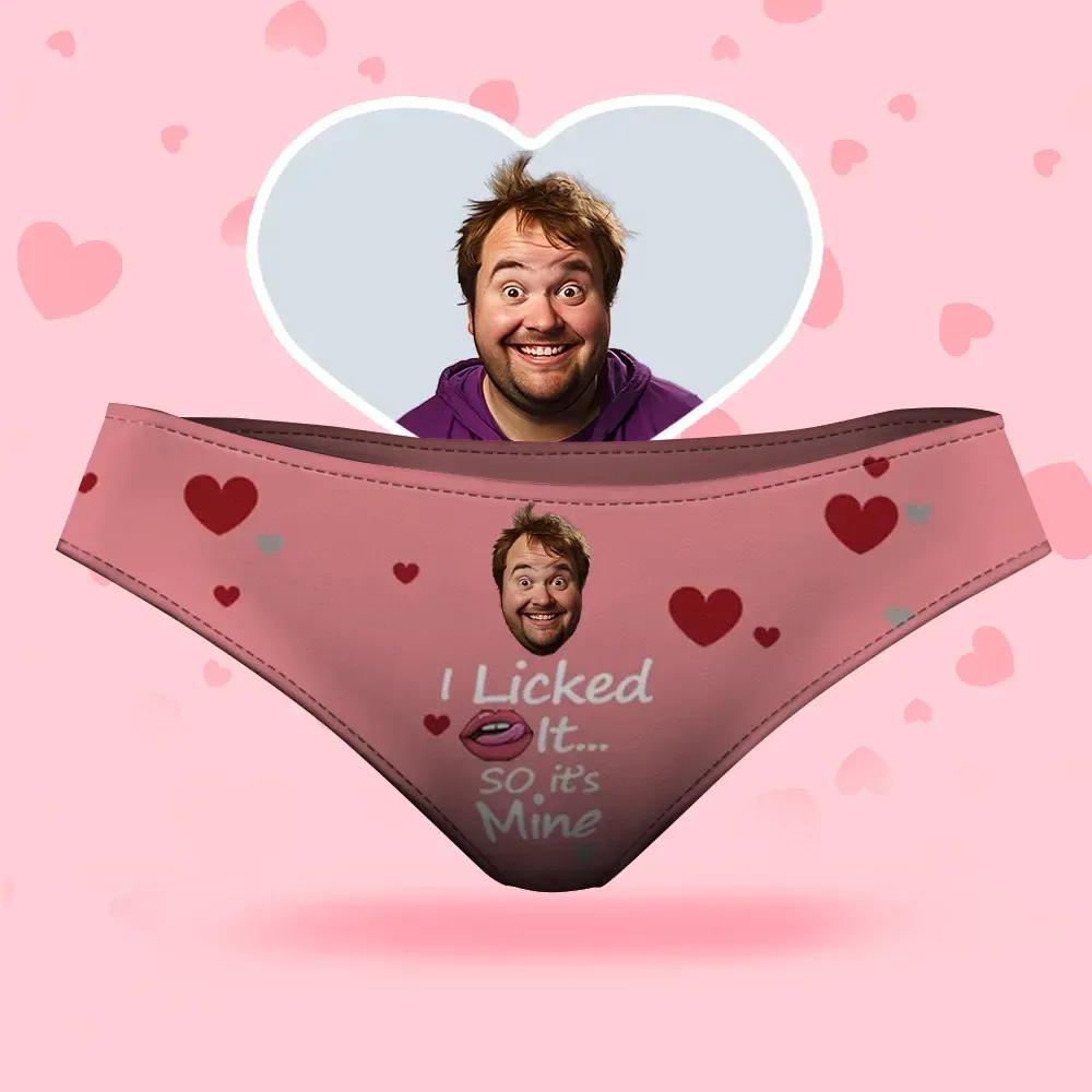 Custom Face Women's Panties I Licked It Style Underwear, Birthday Gifts for Wife and Girlfriend