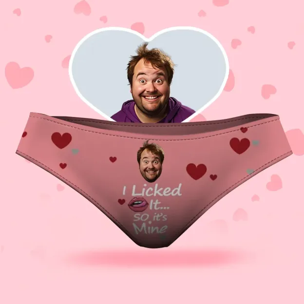 Custom Face Women's Panties I Licked It Style Underwear, Birthday Gifts for Wife and Girlfriend