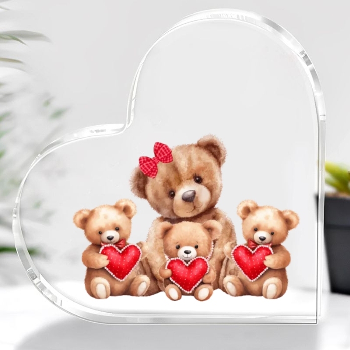 Mama Bear With Little Kids Personalized Acrylic Plaque