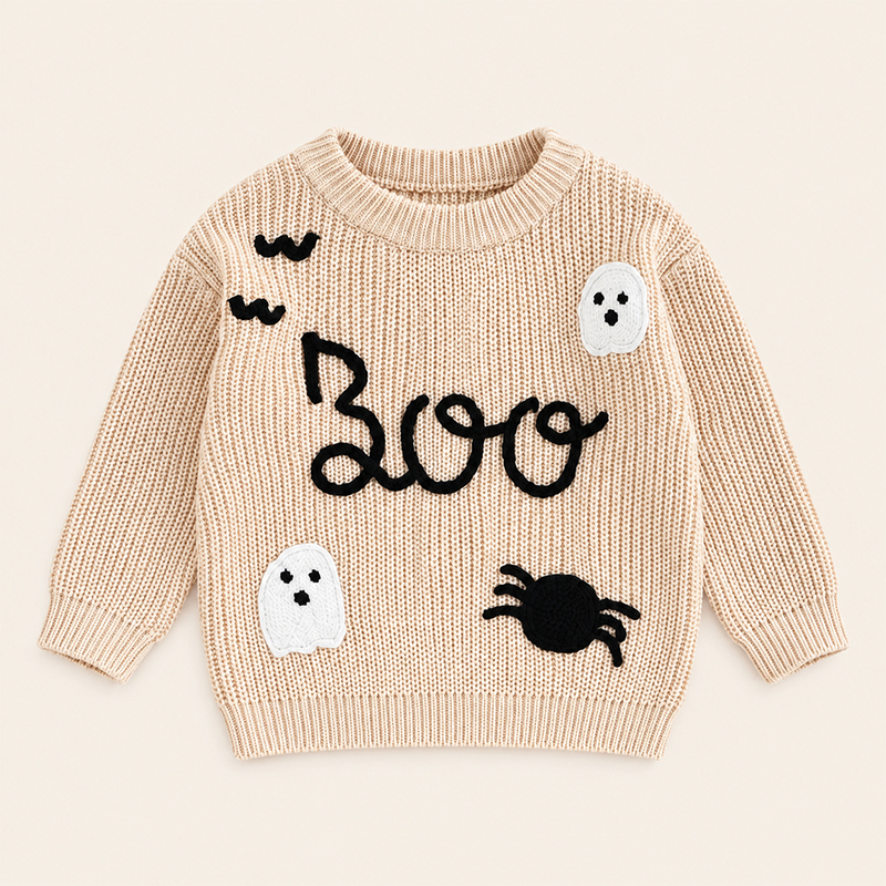 Ghost round neck knitted children's sweater