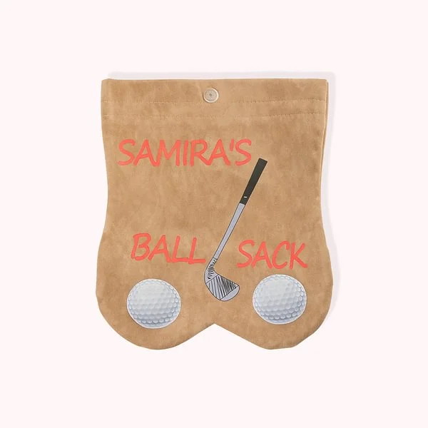 Personalised Funny Flannel Golf Ball Bag Sack with Custom Name Funny Golf Gift for Golf Lovers Men Father Husband
