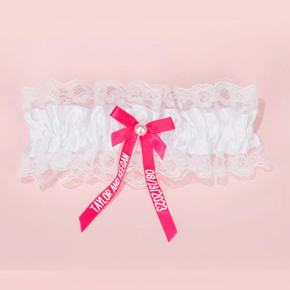Stretch Pearl Lace Bow Garter