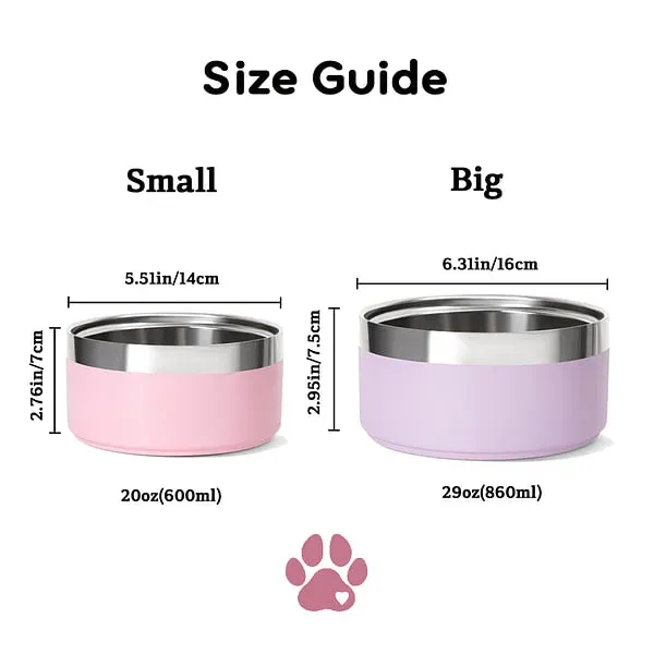 Personalized Pet Photo Food-grade Stainless Steel Non-slip Dog Cat Bowl Water Dish with Name Pet Feeding Supplies Birthday Gift for Pet Owners