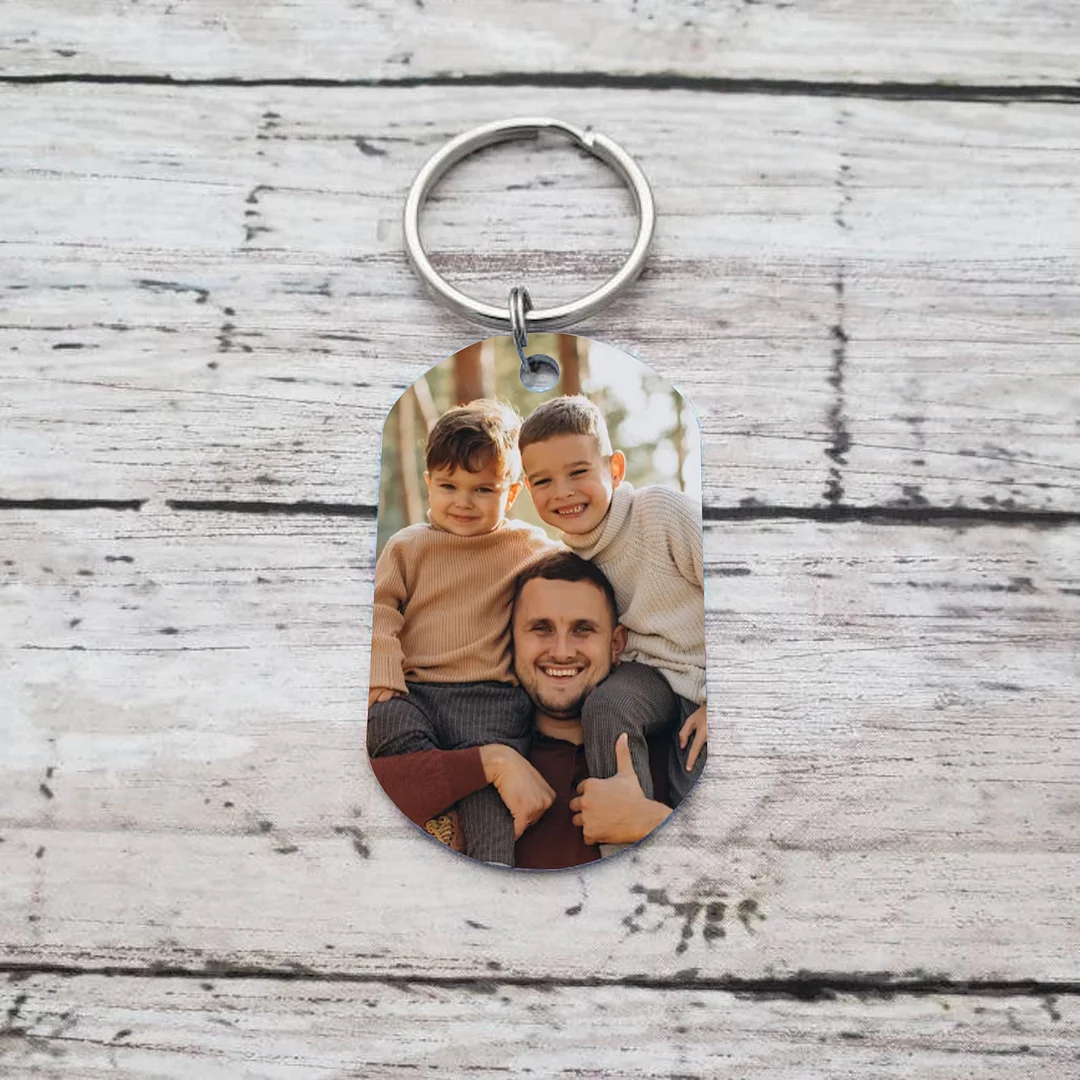 5 Names-Personalized Dad Photo Keychain Fist Keychain