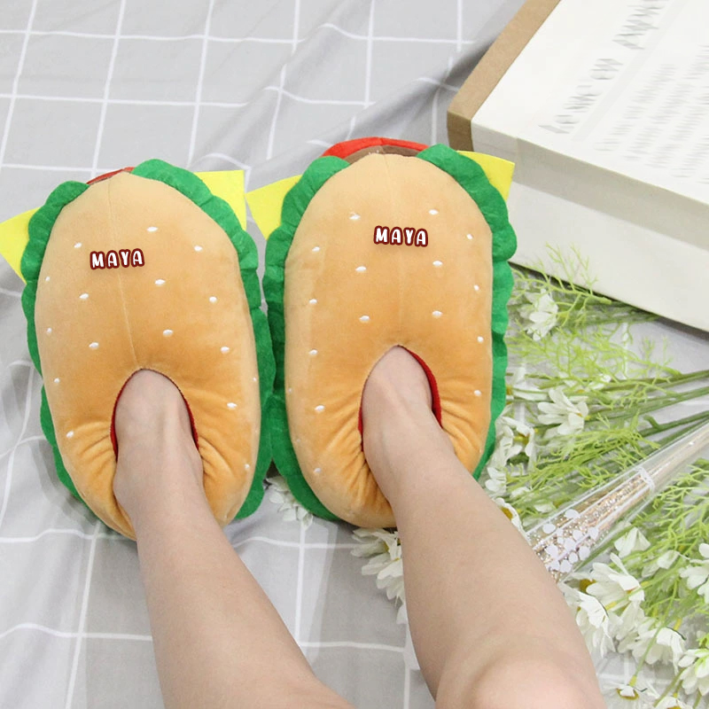 Personalized Hamburger Warm House Shoes