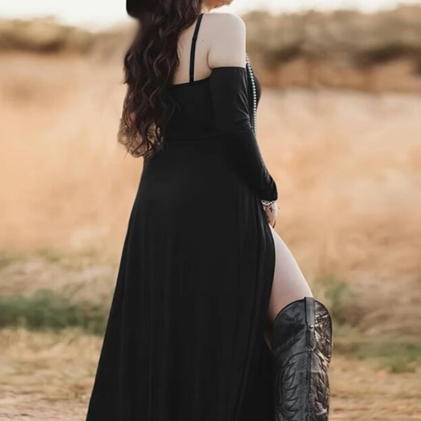 Retro halterneck backless slit maxi dress