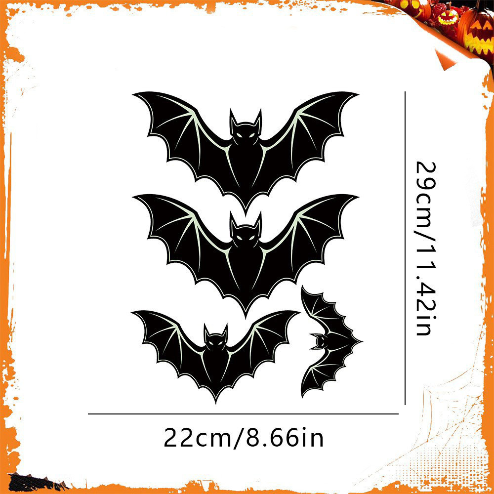 Halloween ghost face green eyes bat ghost luminous sticker