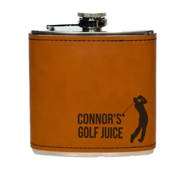 Personalized Leather Engraved Flask
